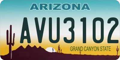 AZ license plate AVU3102