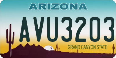 AZ license plate AVU3203