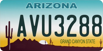 AZ license plate AVU3288