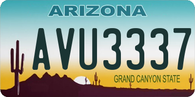 AZ license plate AVU3337
