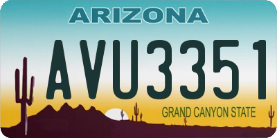 AZ license plate AVU3351