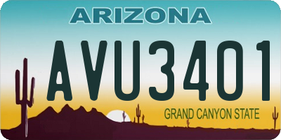 AZ license plate AVU3401
