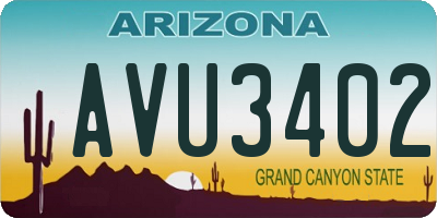 AZ license plate AVU3402
