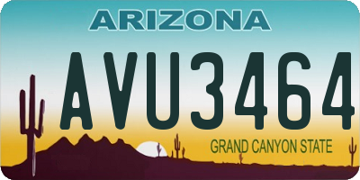 AZ license plate AVU3464