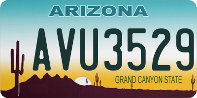 AZ license plate AVU3529