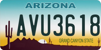AZ license plate AVU3618