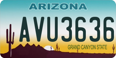 AZ license plate AVU3636