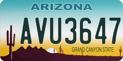 AZ license plate AVU3647