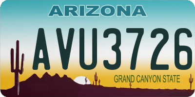 AZ license plate AVU3726