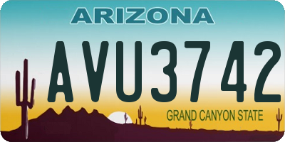 AZ license plate AVU3742