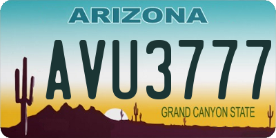 AZ license plate AVU3777