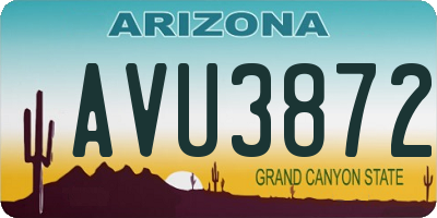 AZ license plate AVU3872