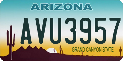 AZ license plate AVU3957