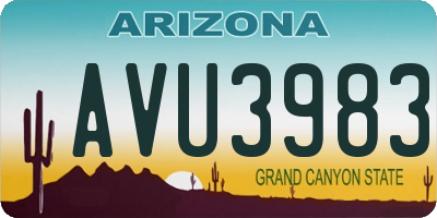 AZ license plate AVU3983