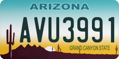AZ license plate AVU3991