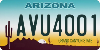 AZ license plate AVU4001