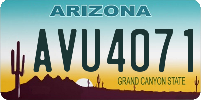 AZ license plate AVU4071