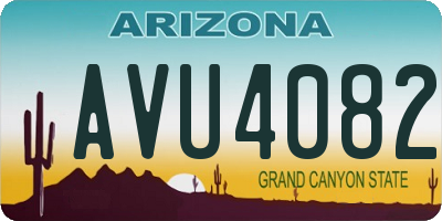 AZ license plate AVU4082