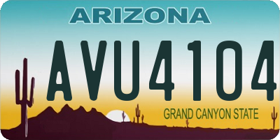 AZ license plate AVU4104