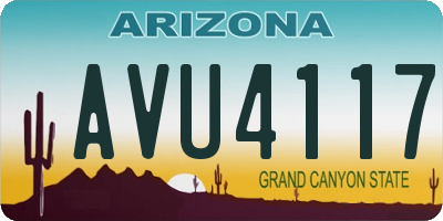 AZ license plate AVU4117
