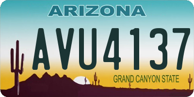 AZ license plate AVU4137