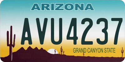 AZ license plate AVU4237