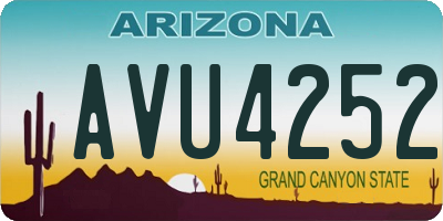AZ license plate AVU4252