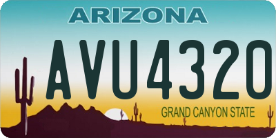 AZ license plate AVU4320