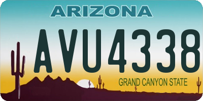 AZ license plate AVU4338