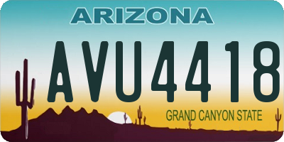 AZ license plate AVU4418