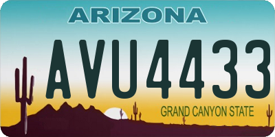 AZ license plate AVU4433