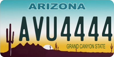 AZ license plate AVU4444