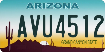 AZ license plate AVU4512