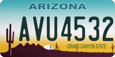 AZ license plate AVU4532