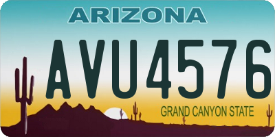AZ license plate AVU4576