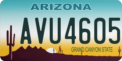 AZ license plate AVU4605
