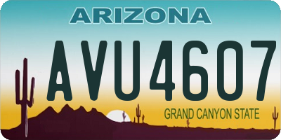 AZ license plate AVU4607