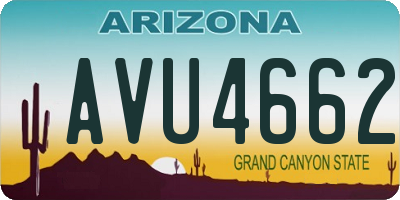 AZ license plate AVU4662