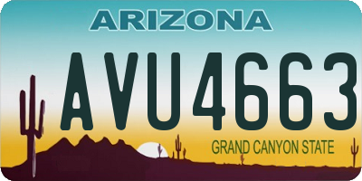 AZ license plate AVU4663