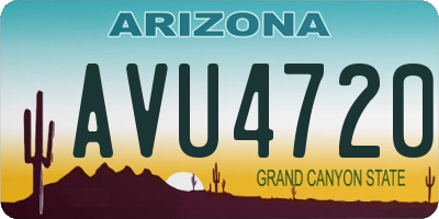 AZ license plate AVU4720