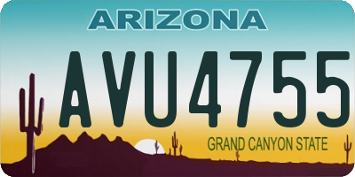 AZ license plate AVU4755