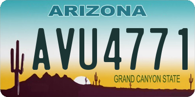 AZ license plate AVU4771