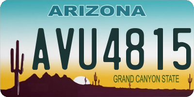 AZ license plate AVU4815