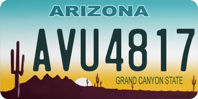 AZ license plate AVU4817