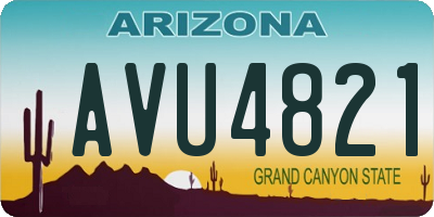 AZ license plate AVU4821