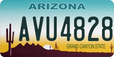 AZ license plate AVU4828