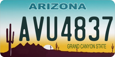 AZ license plate AVU4837