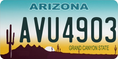AZ license plate AVU4903