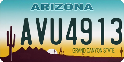 AZ license plate AVU4913