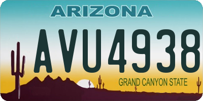 AZ license plate AVU4938